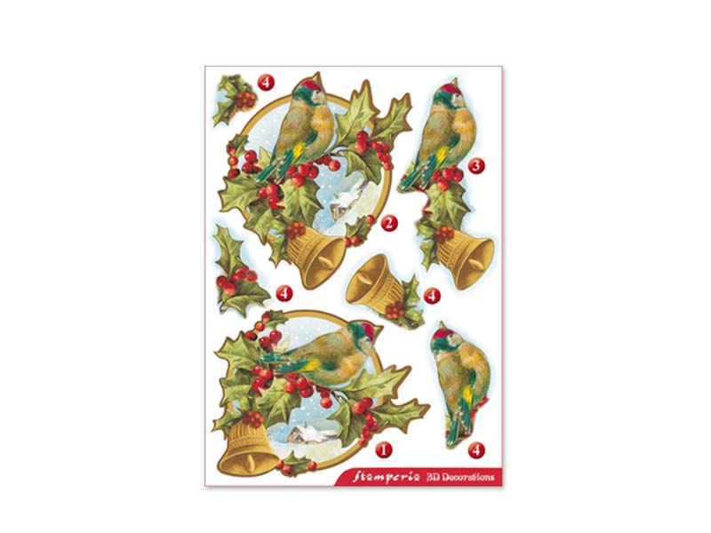 A5/3D DEKORACIJA Christmas bird garland