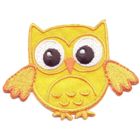 APLIKACIJA TERMOLEPLJIVA, SOVA ŽUTA  6,0 x 4,0 cm
