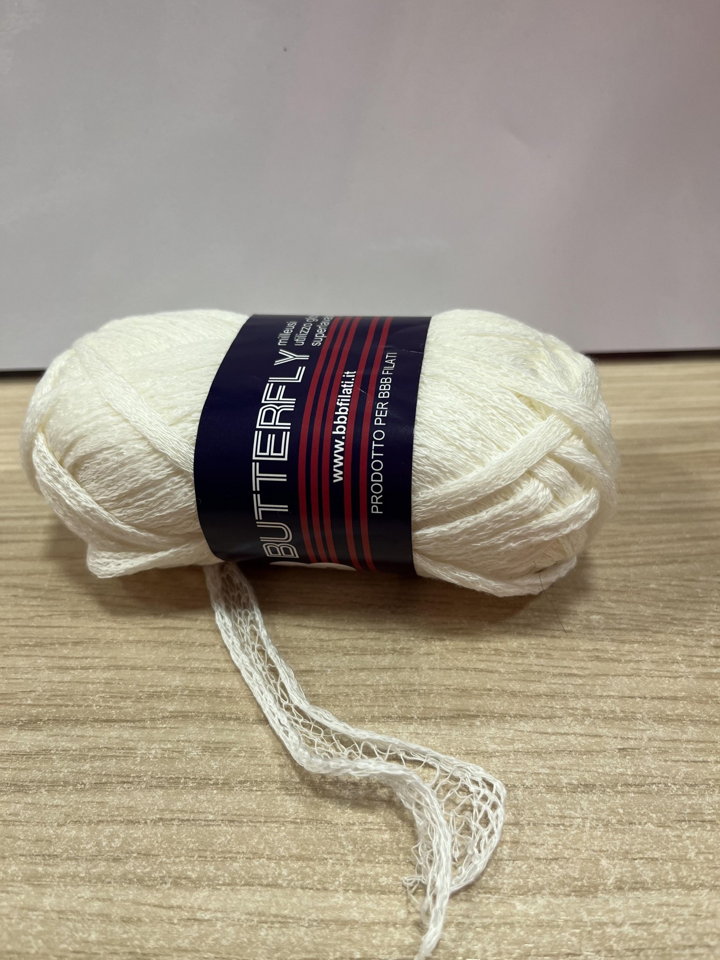 Butterfly trakasta vunica - bela (br. 7800)