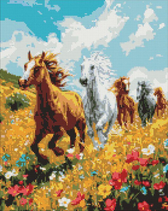 Diamond Mosaic Konji 40x50cm