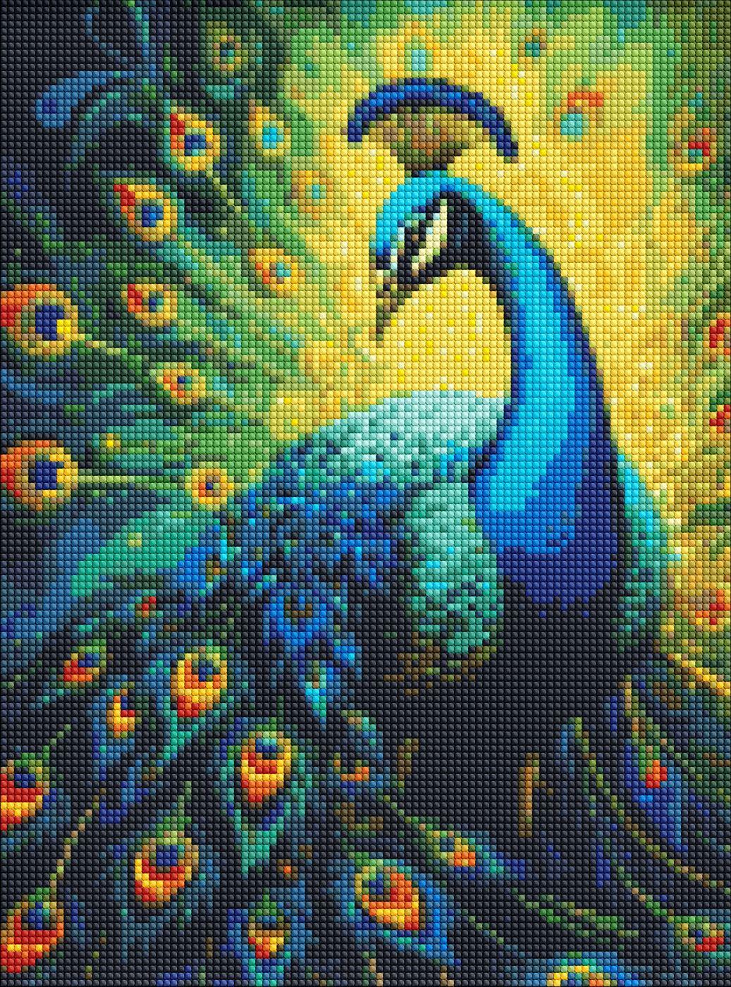 Diamond Mosaic Paun 30x40cm