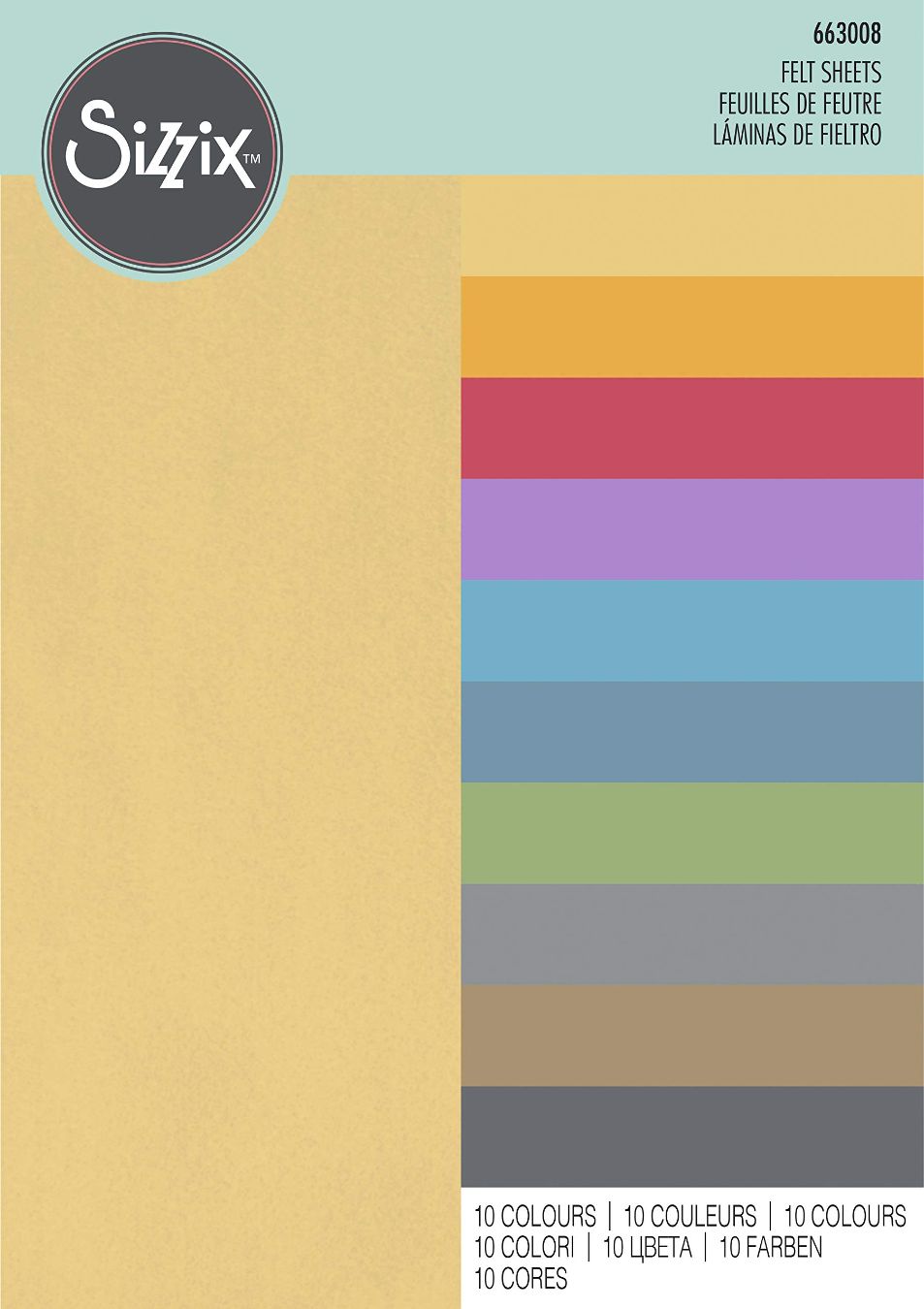 SIZZIX FILC- PAKET OD 10 BOJA 20.96x29.85cm