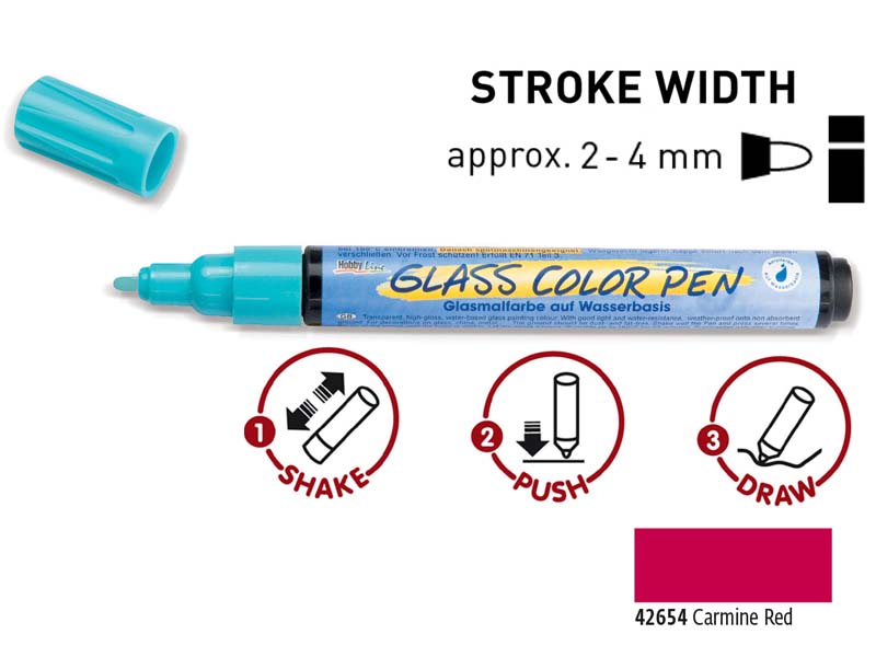 Glass Color Pen - Carmine Red