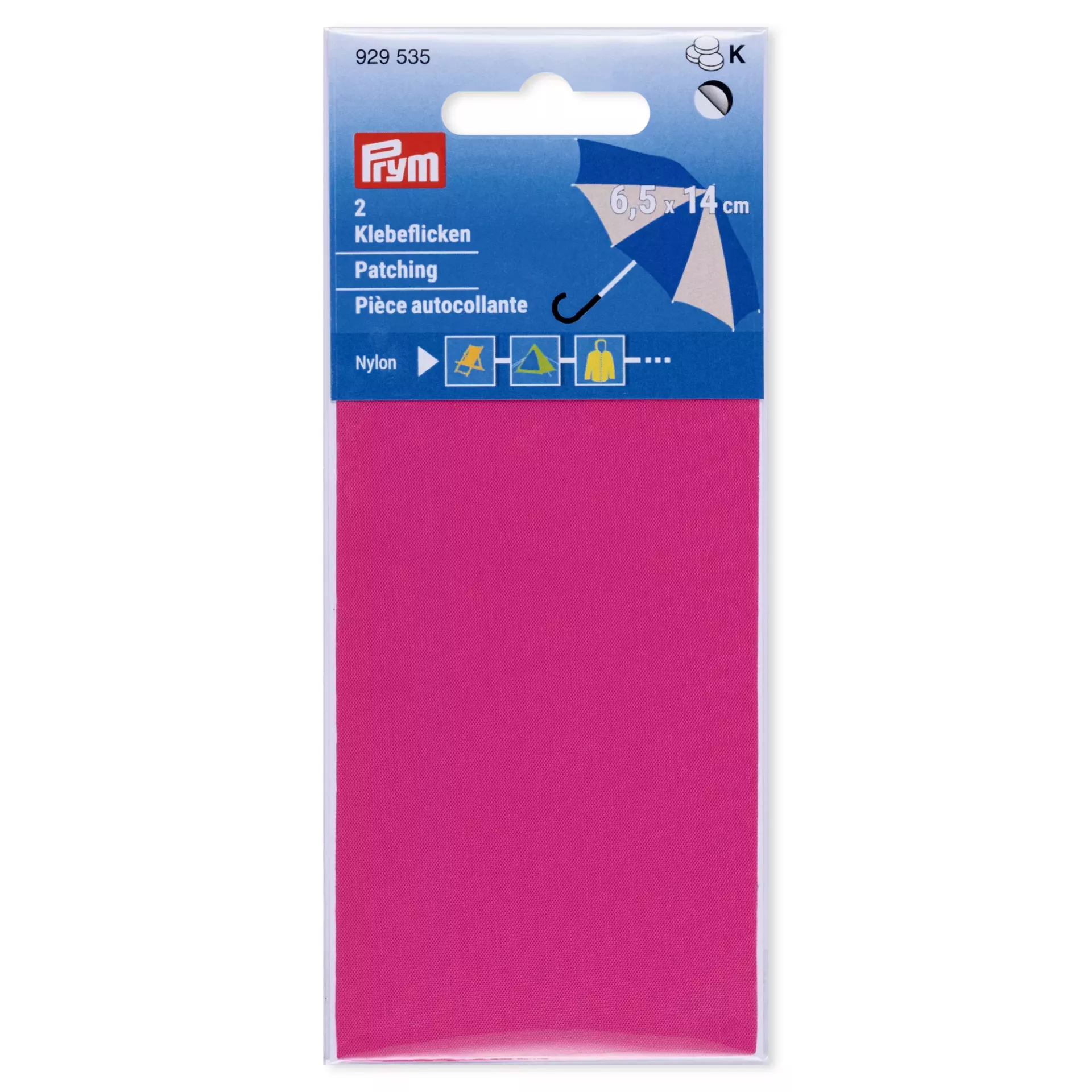 Klebeflicken Nylon 6,5x14cm pink     2St