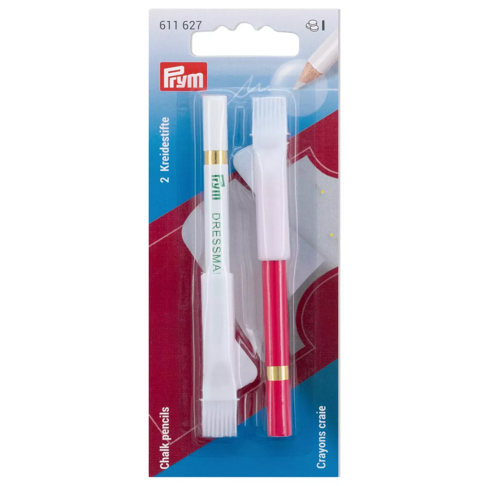 Kreda u olovci sa četkicom - 2kom, bela i roze boja