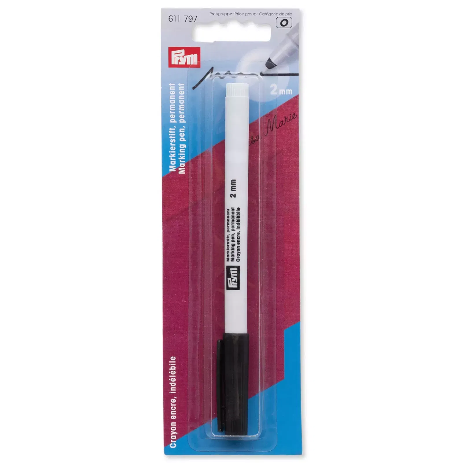 Marker za tekstil, trajni, crni, 2mm