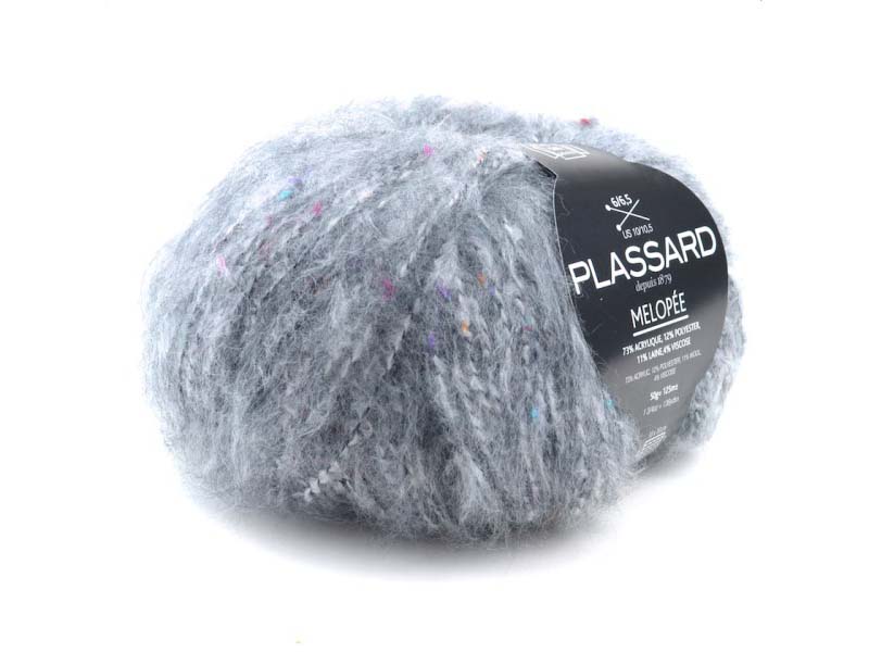 MELOPEE-PLASSARD -  Siva 73%  akril, 12% polyester, 11% lan, 4% viskoza 