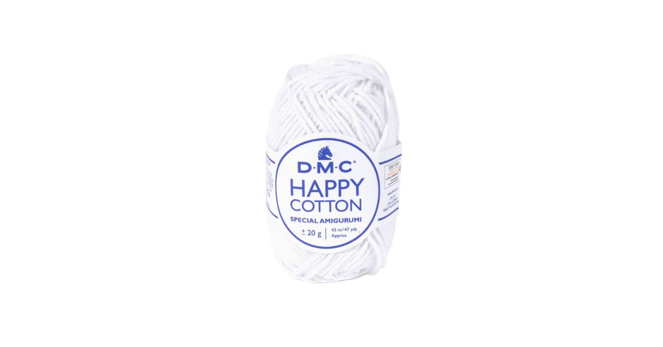 NATURA HAPPY COTTON - PAMUČNI KONAC ZA PLETENJE 20g, 43m, bela boja