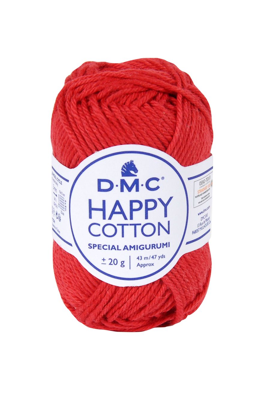NATURA HAPPY COTTON - PAMUČNI KONAC ZA PLETENJE 20g, 43m, crvena boja