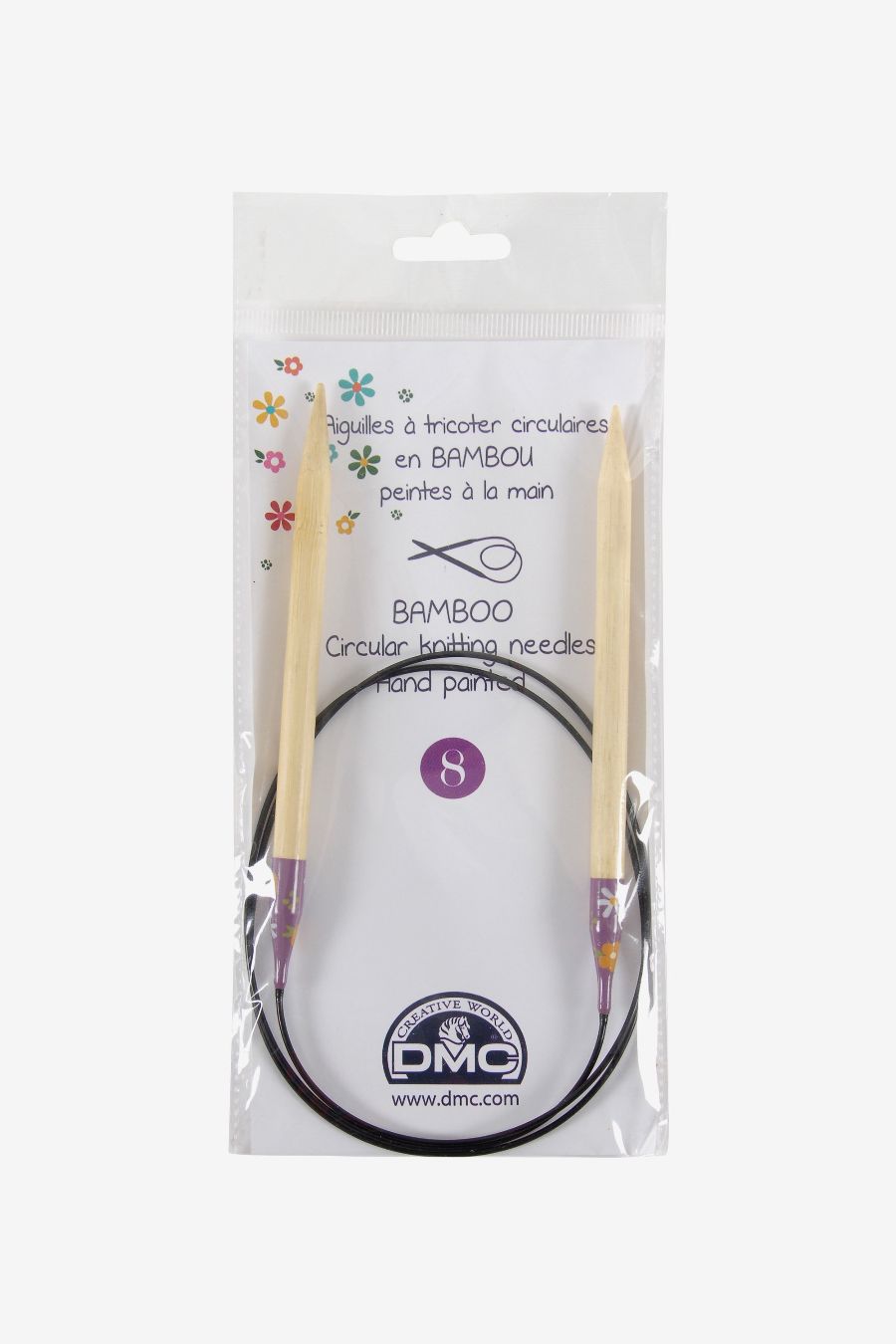 OKRUGLE IGLE ZA PLETENJE OD BAMBUSA br.8