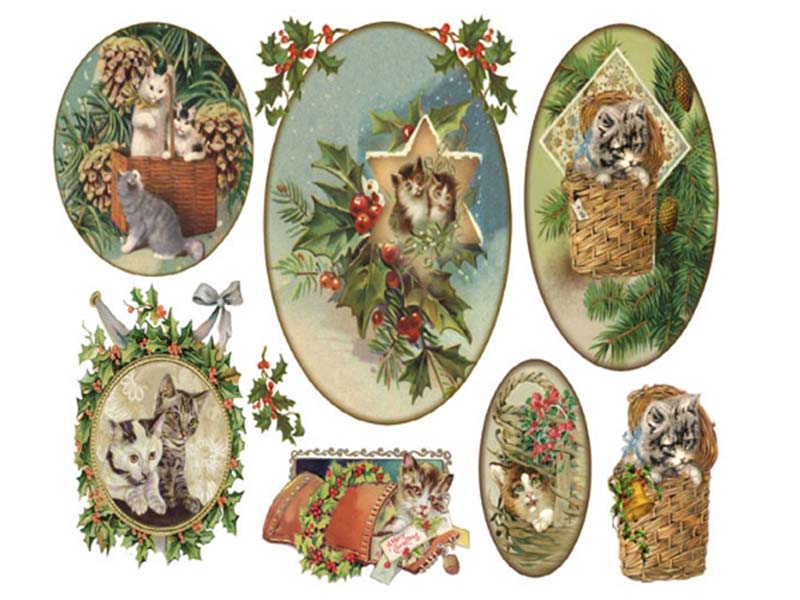 Papir za Decoupage - Christmas Cats