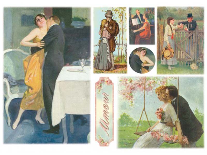 Papir za Decoupage - Lovebirds