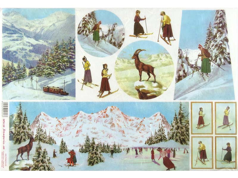 Papir za Decoupage - Mountains Retro