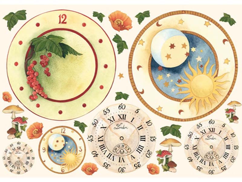Papir za Decoupage - Planet and clocks