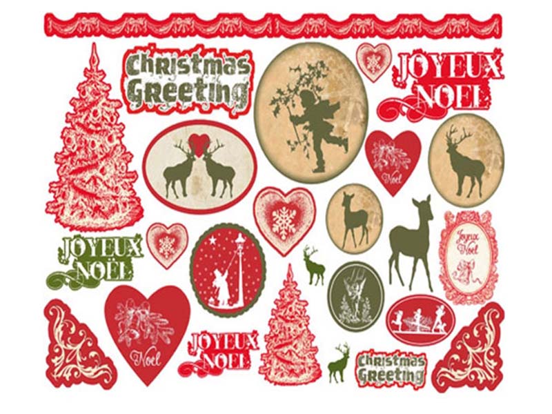 Papir za Decoupage - Red And Green X