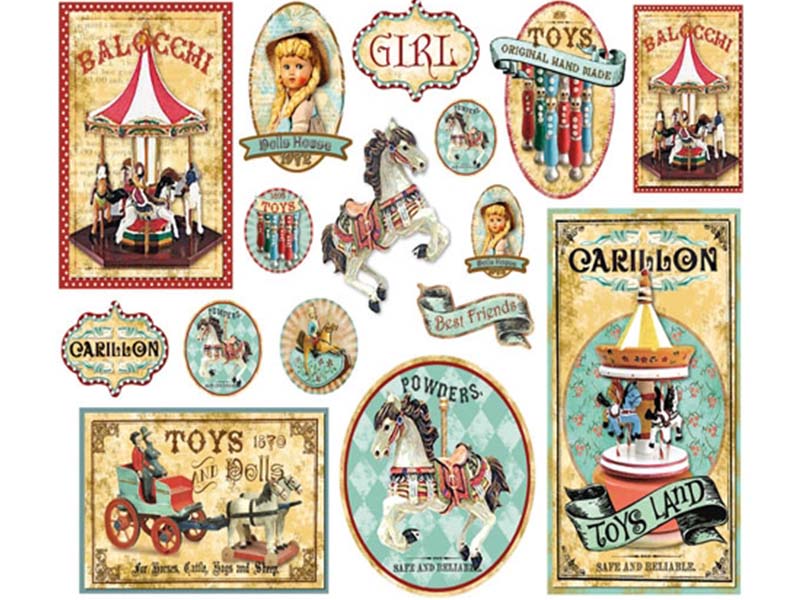 Papir za Decoupage - Vintage toys girl