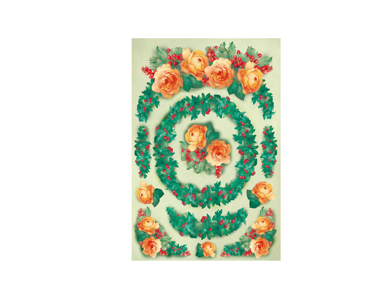 PAPIR ZA DEKUPAŽ cm 50x70 Yellow roses and Christm