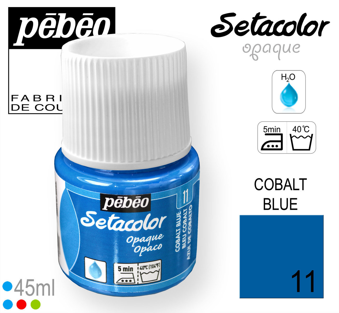 PEBEO SETACOLOR  OPAQUE 45ml  COBALT BLUE