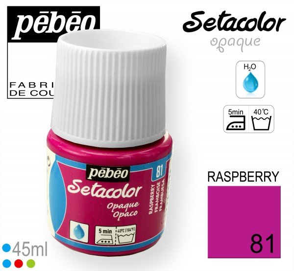 PEBEO SETACOLOR  OPAQUE 45ML RASPBERRY