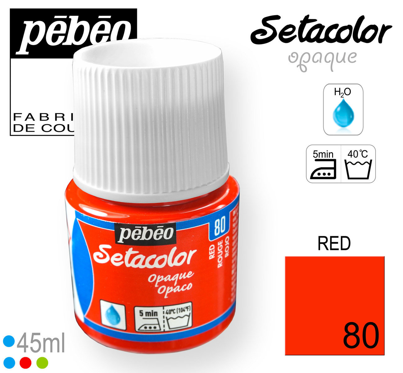 PEBEO SETACOLOR  OPAQUE 45ML RED