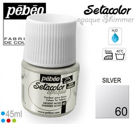PEBEO SETACOLOR  SHIMMER OPAQUE 45ml  SILVER