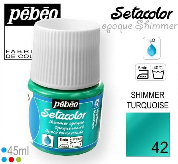 PEBEO SETACOLOR   SHIMMER OPAQUE  45ML TURQUOISE