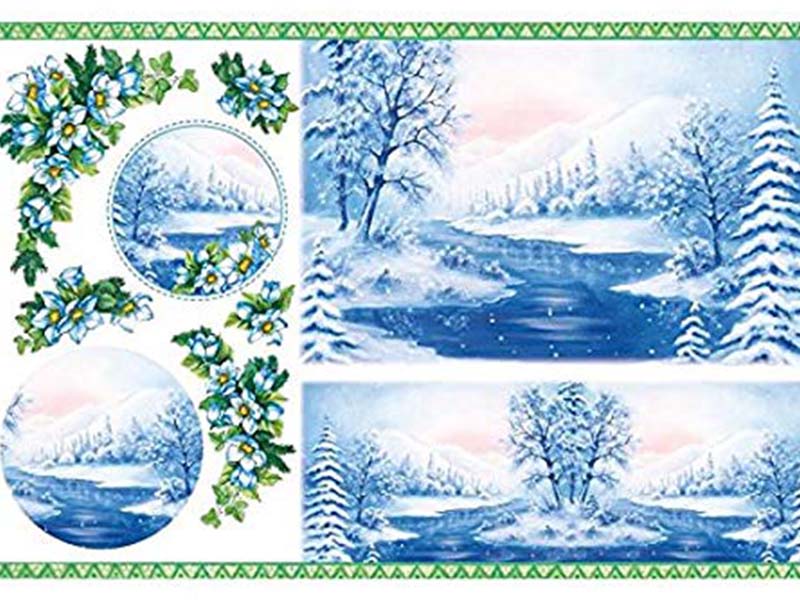 Papir za Decoupage - Blue landscape