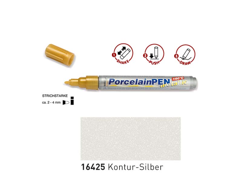 Porcelain Pen Metallic - Silver