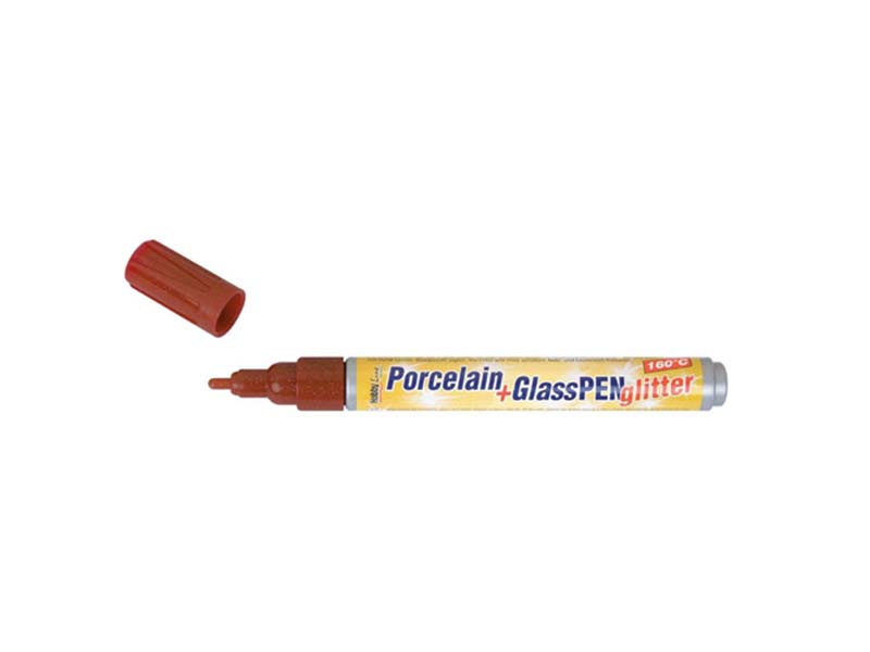 Porcelain + Glass Pen Glitter - Brown