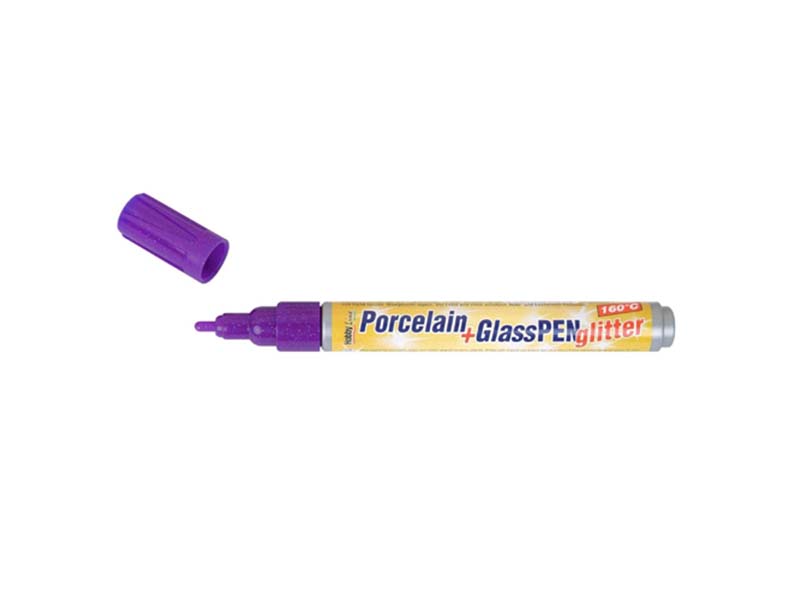 Porcelain + Glass Pen Glitter - Violet