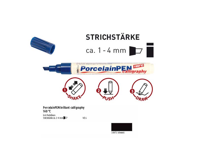 Porcelan Pen Calligraphy - Black