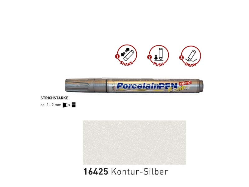 Porcelan Pen Kontur - Silver