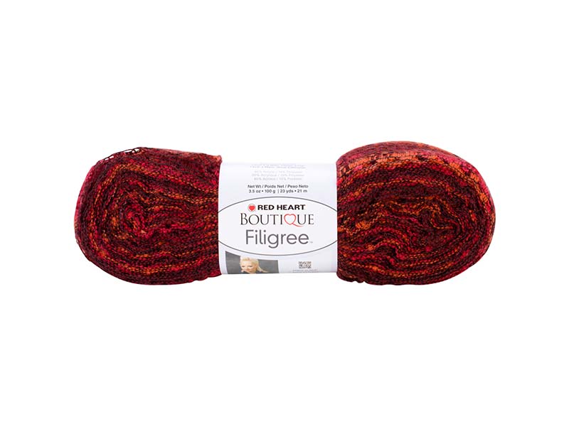 RED HEART Filigree – Bordo 85% akrilik, 15% polyester