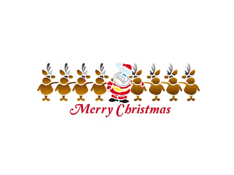 ŠABLON B Cm. 38x15 Merry Christmas Reineerds