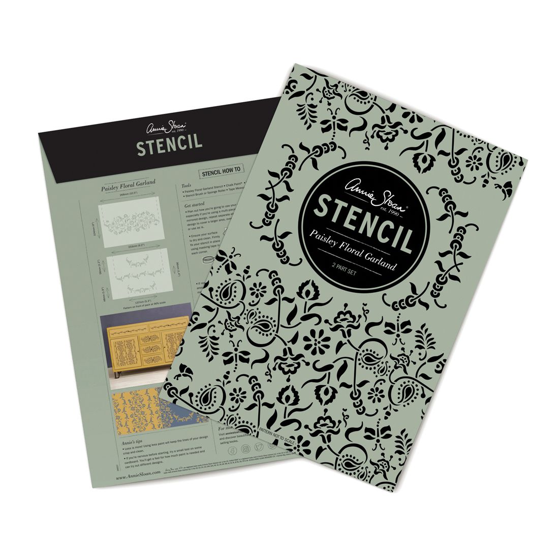 Šablon Paisley Floral garland