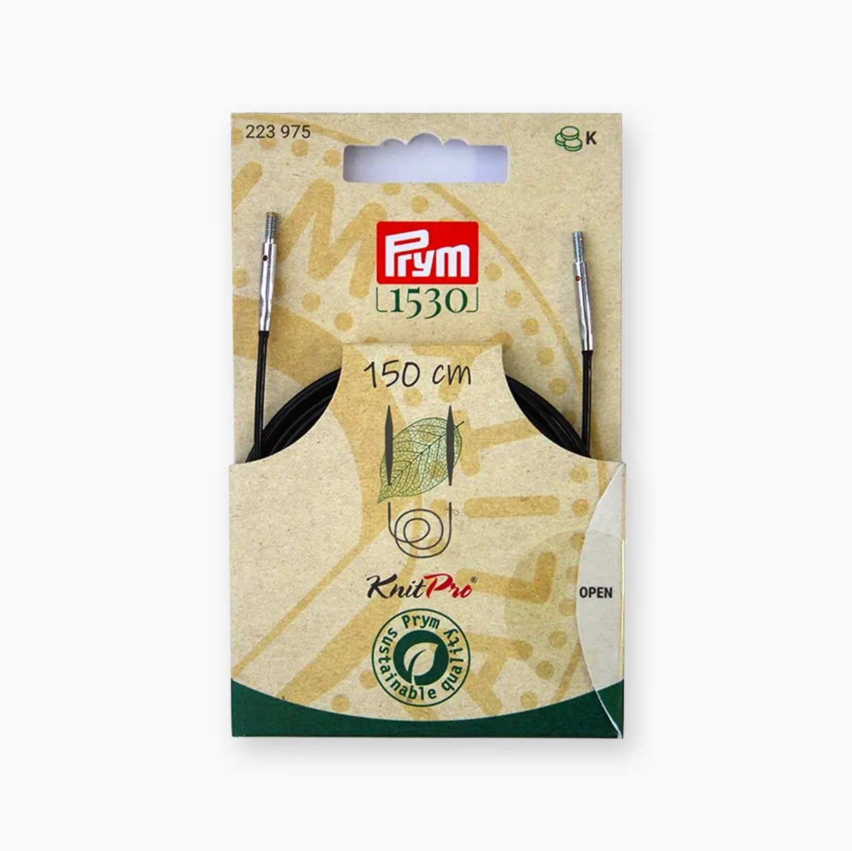 Sajlica i graničnik za kružne igle NATURAL 150 cm