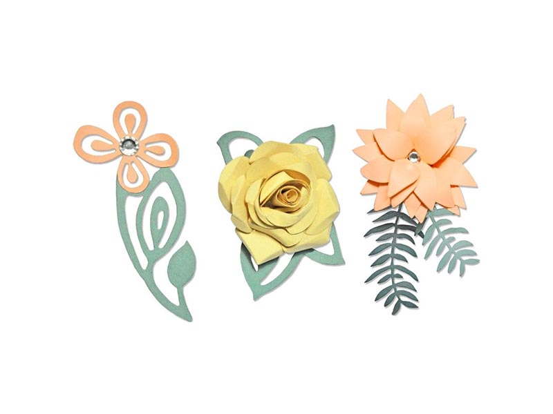 SIZZIX THINLITS PLUS sekač  - Love Birds 3-D Floral