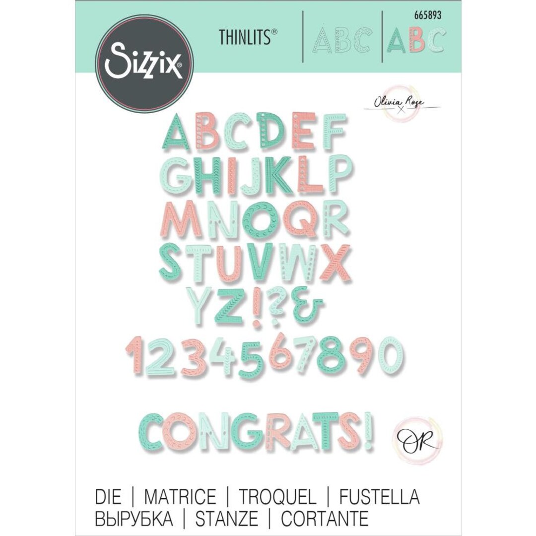 SIZZIX THINLITS SEKAČ-SET  Marked Alphabet