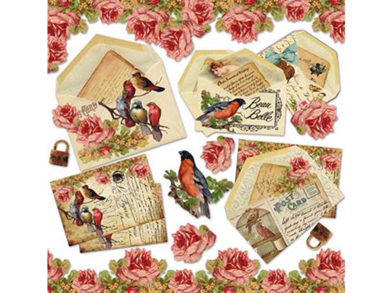 Štampani filc -  Letters and Tiny Birds