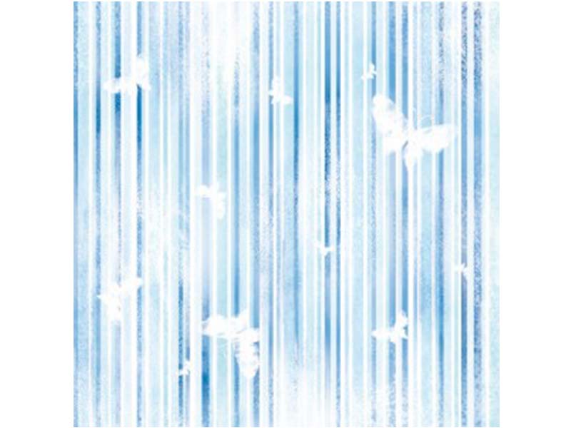 Štampani filc - Light Blue Strips with Butterfiles
