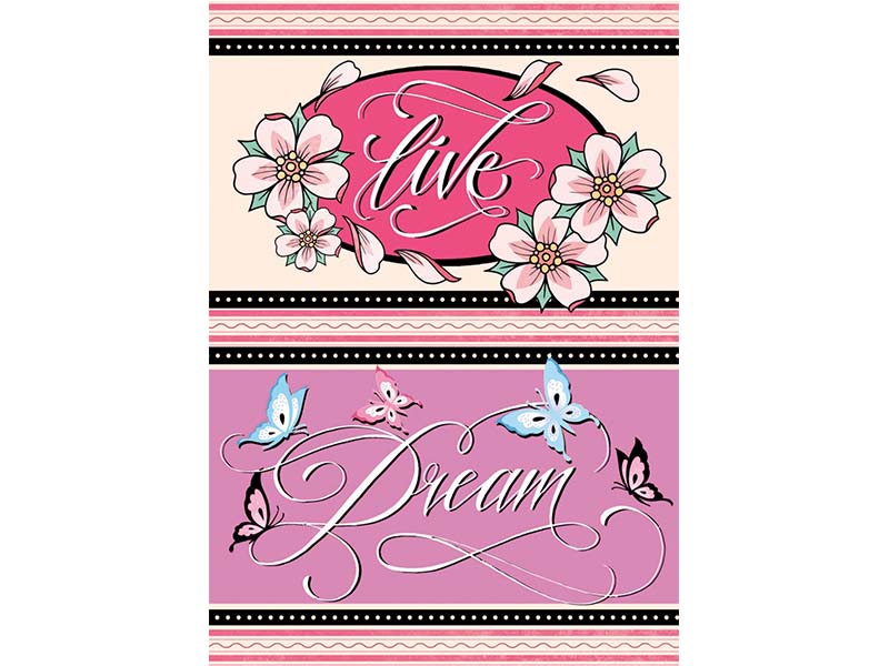 Štampani filc - Live Dream 14,8x21cm