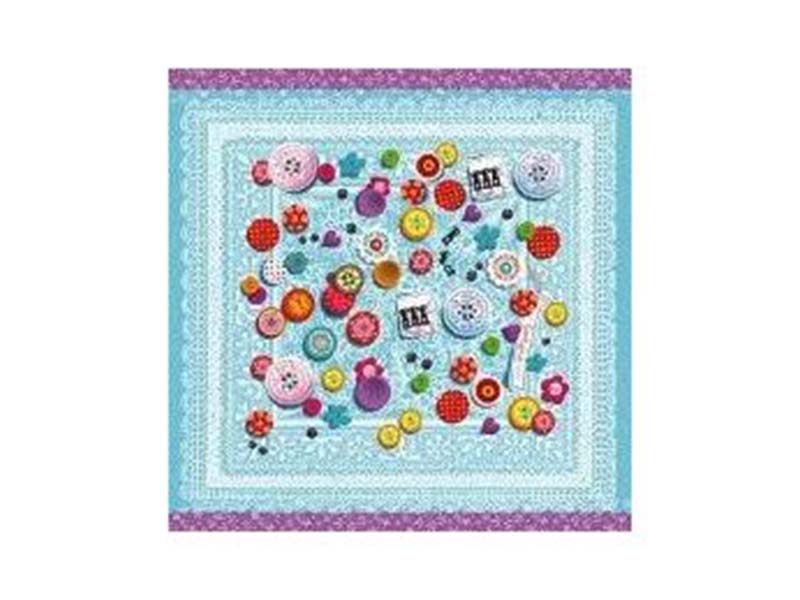 Štapani filc - Button and fabric