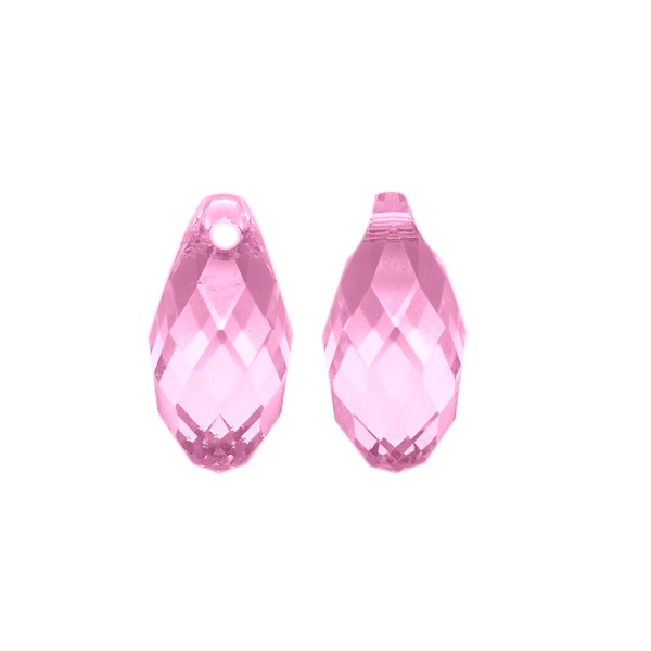 Swarovski Briolette pandant-ruzicasta