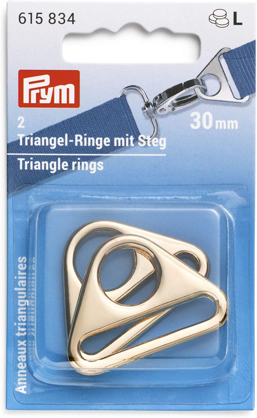TRIANGL ALKA ZA TORBE ZLATNA, 2 komada, 30mm
