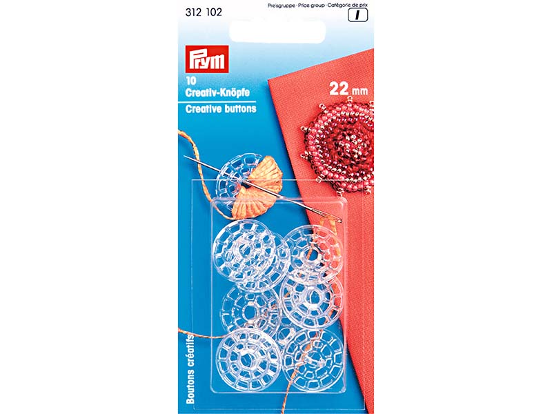KREATIVNO DUGME TRANSPARENTNO 10 komada,22mm