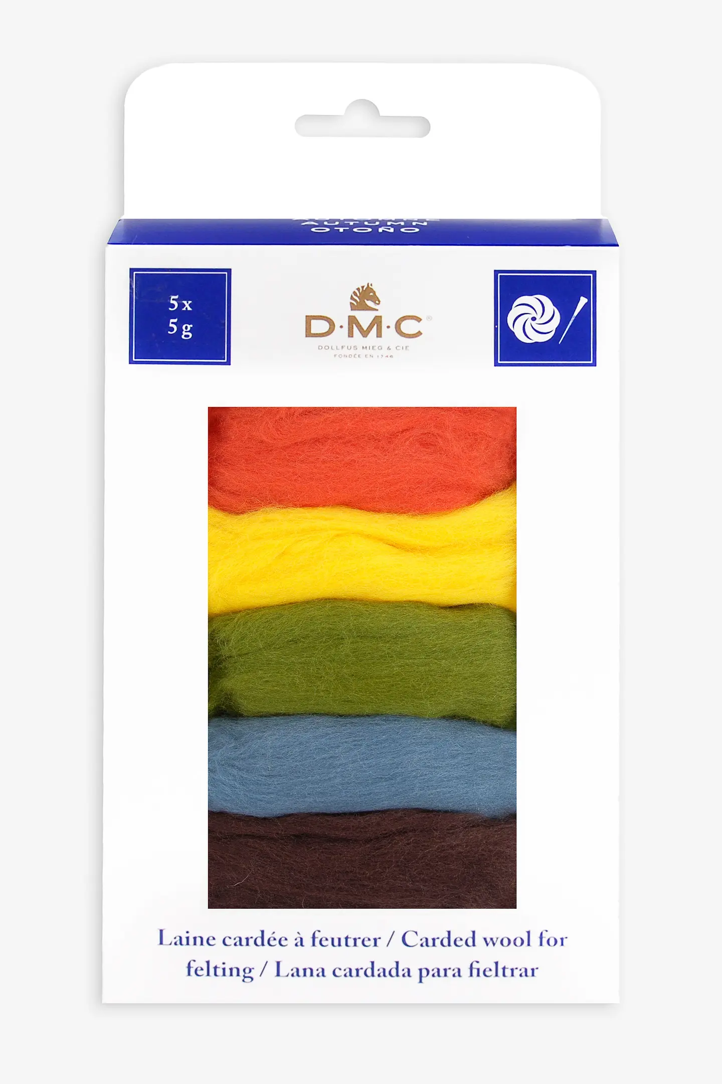 Vuna za filcanje - boje jeseni, 5 x 5g