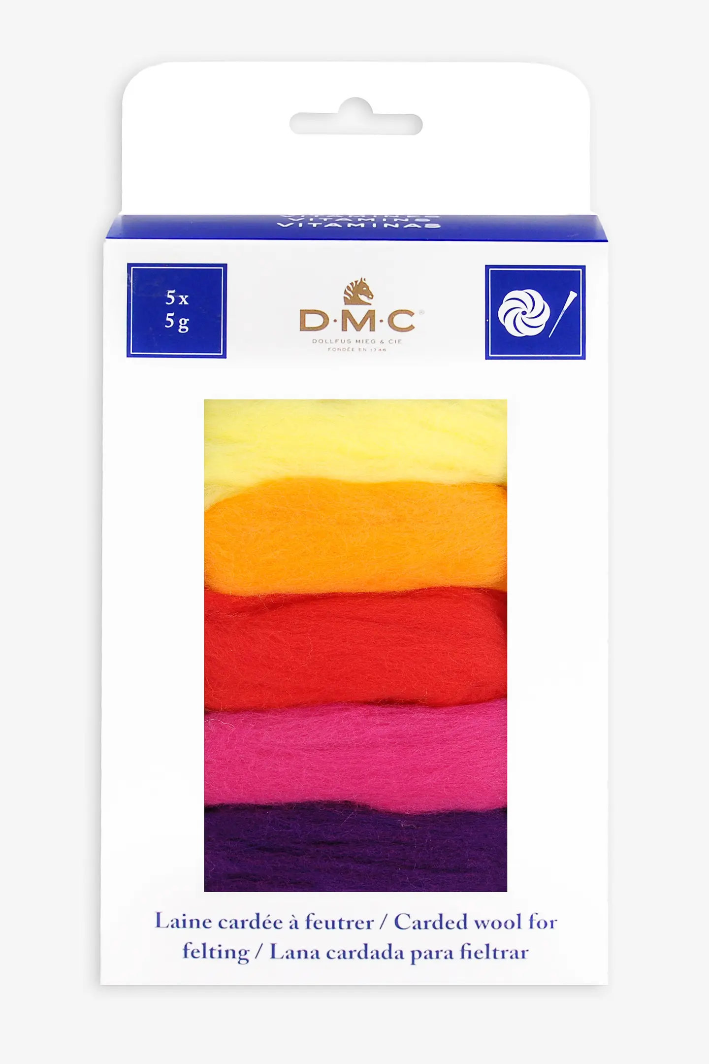 Vuna za filcanje - boje leta, 5 x 5g